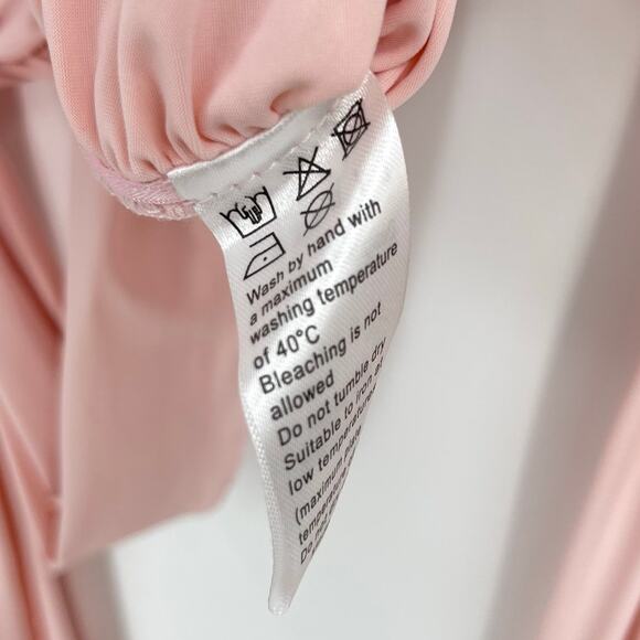 LIONESS | NWT Glory Mini Dress in Blush Pink Long Sleeve Boat Neck Jersey S - Picture 13 of 13